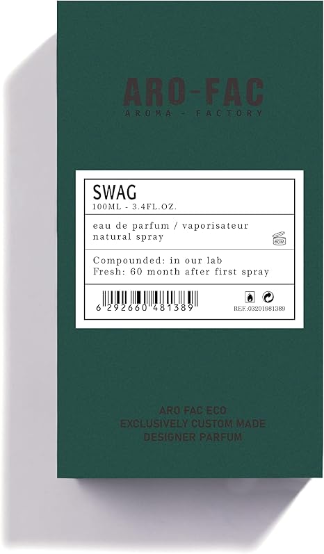 Green packaging of ARO-FAC with product label on a light gray background