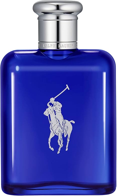 Blue Ralph Lauren Polo fragrance bottle on a white background